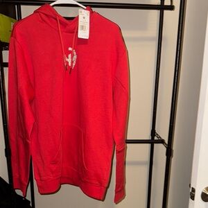 Adidas Red Sweatshirt Hoodie Casual Pullover